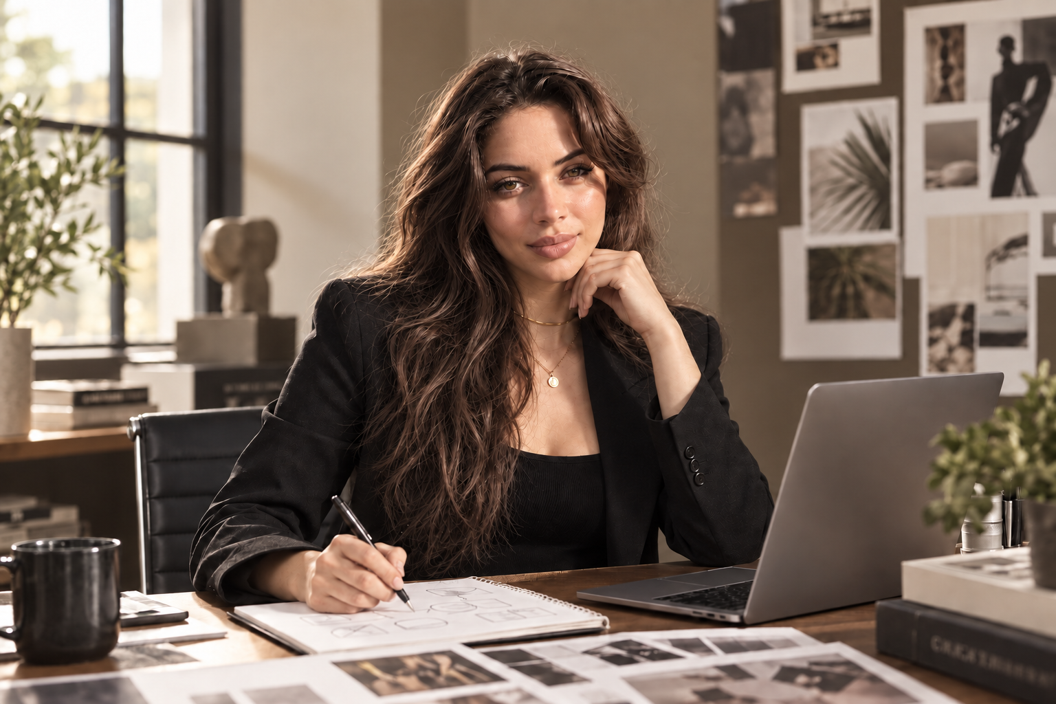Rim preparing a campaign at the office
