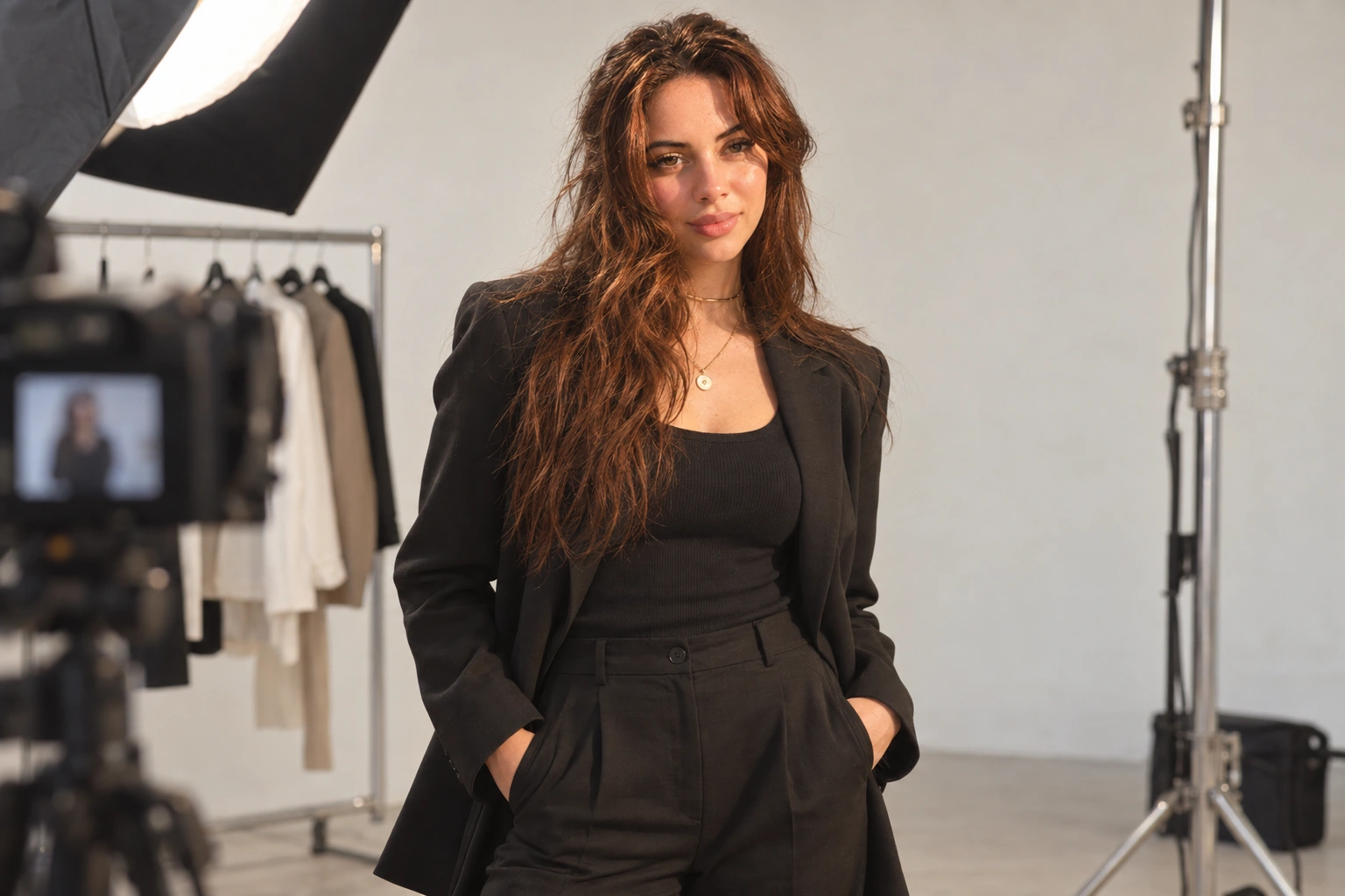 Rim, fondatrice de REM Influence, en studio de production