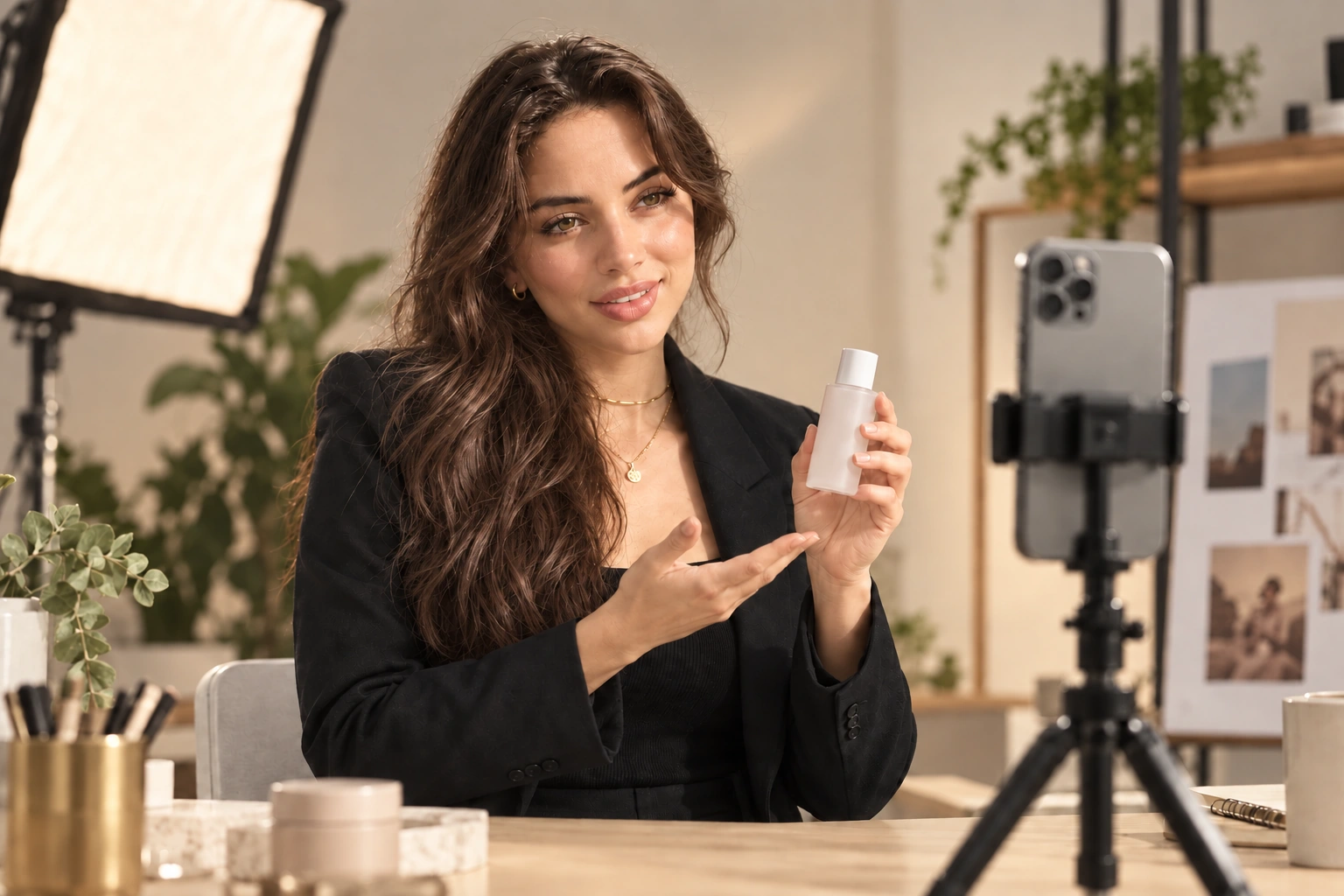 Rim en séance de production UGC devant une caméra de téléphone